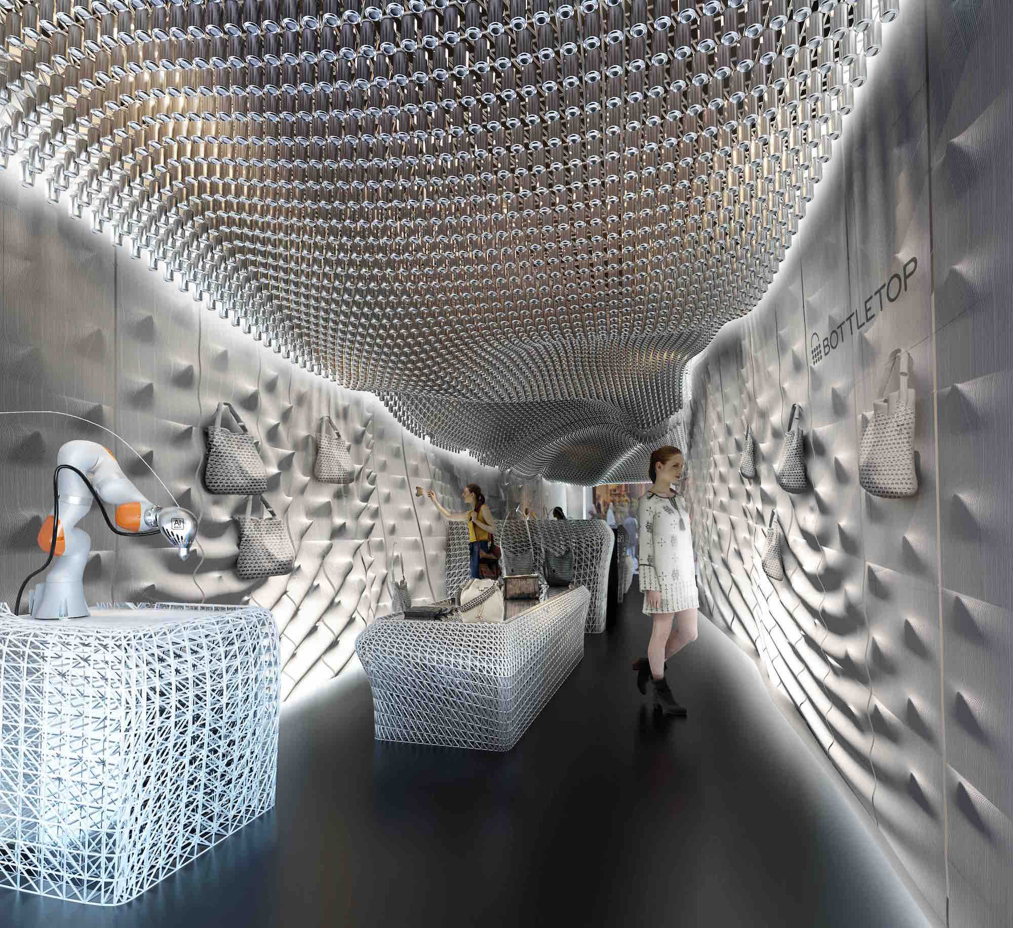Shoppers inside new bottletop store