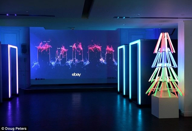 Dark room with neon lights