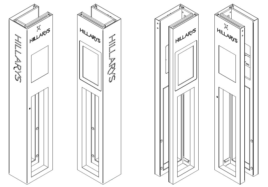 Design drawing of Hillarys branded stand